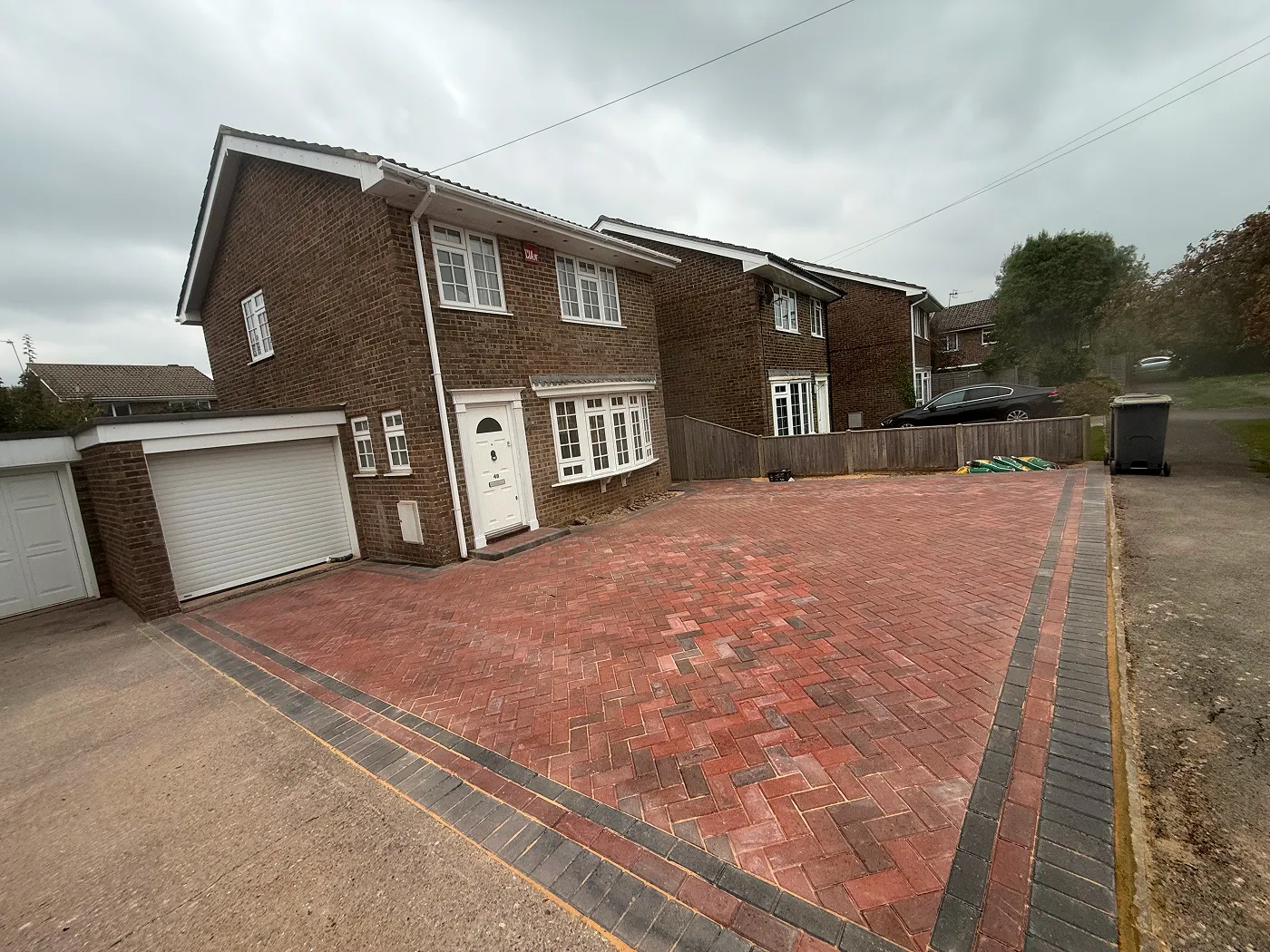 Natural stone patio installation